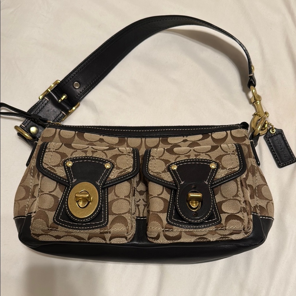 Coach Tan and Black Women's Bag